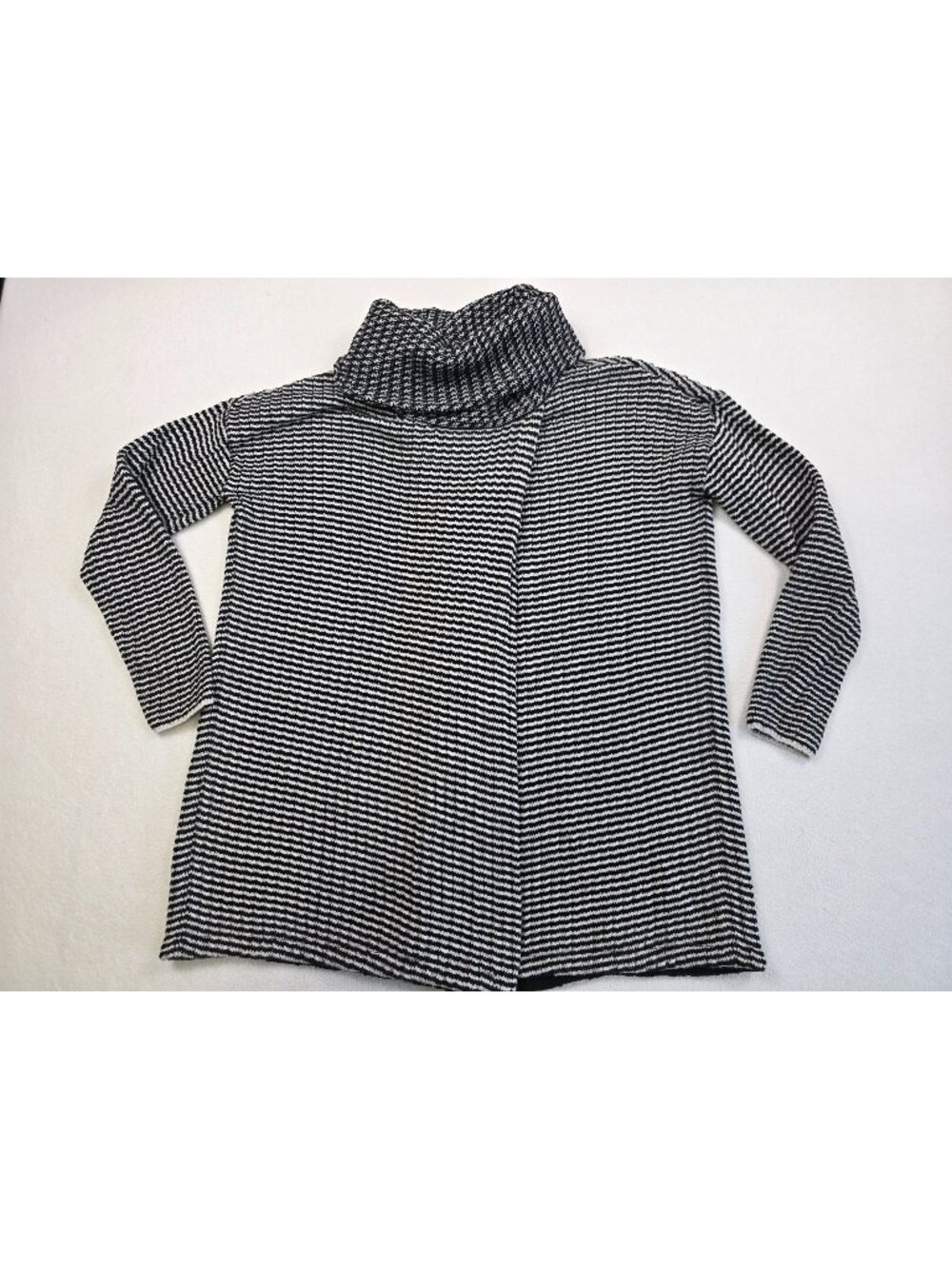 Cabi Small Black & White Striped Turtleneck Sweater